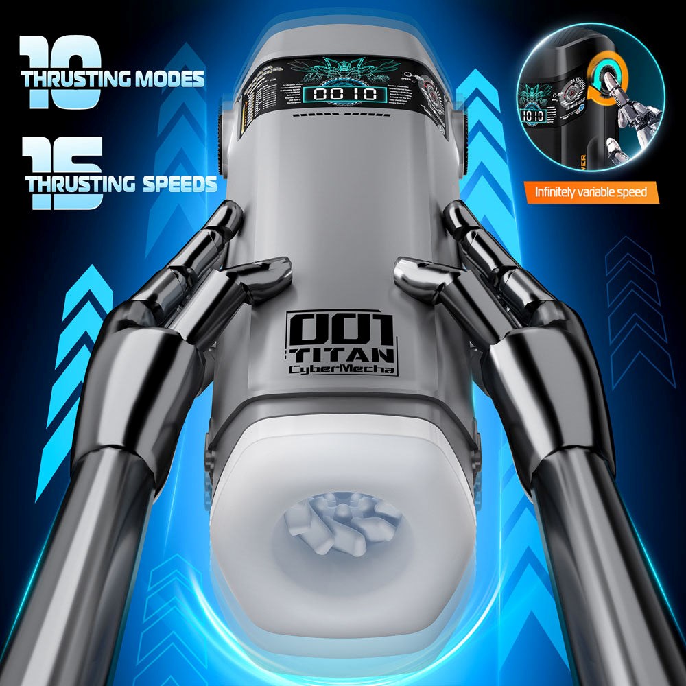 CyberSkin B-Titan Thrusting Auto Male Masturbator Grey - Masturbators and Strokers