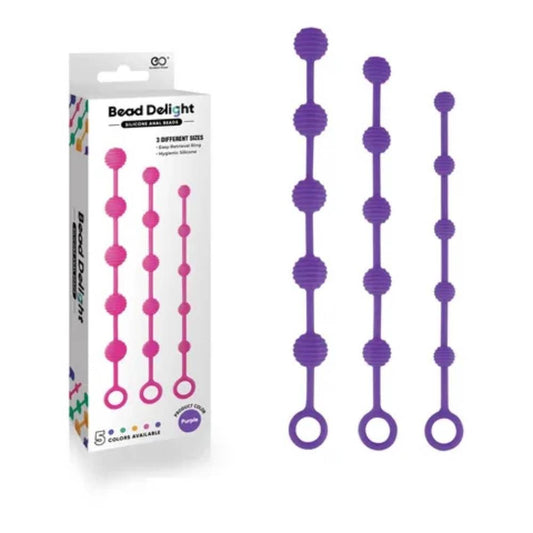 Excellent Power Bead Delight 3 Sizes Silicone Anal Beads