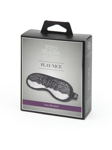 Fifty Shades of Play Nice Satin and Lace Blindfold - Masks And Blindfolds