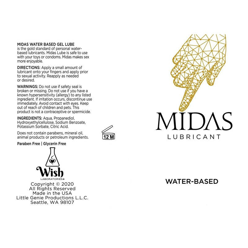 Little Genie Midas Water Based Lubricant - Water Based Lubes