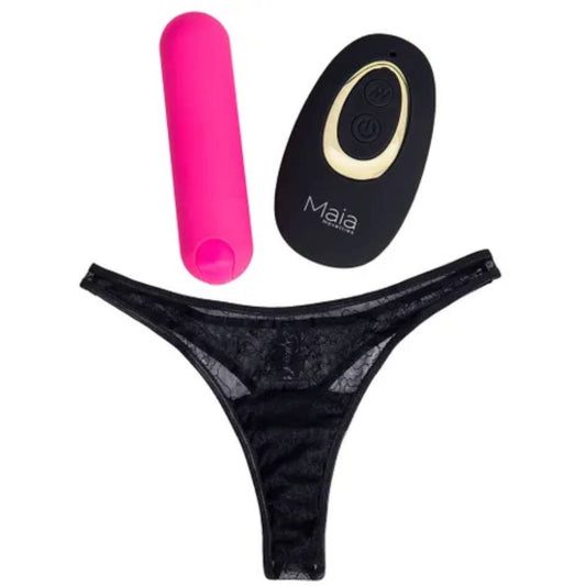 Maia DATE NIGHT Panty Vibrator With USB Rechargeable Bullet and Remote Pink