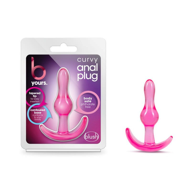 Blush Novelties B Yours Curvy Anal Plug 8.9cm Pink - Butt Plugs