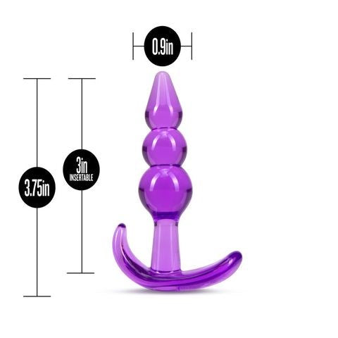 Blush Novelties B Yours Triple Bead Anal Plug Purple - Butt Plugs