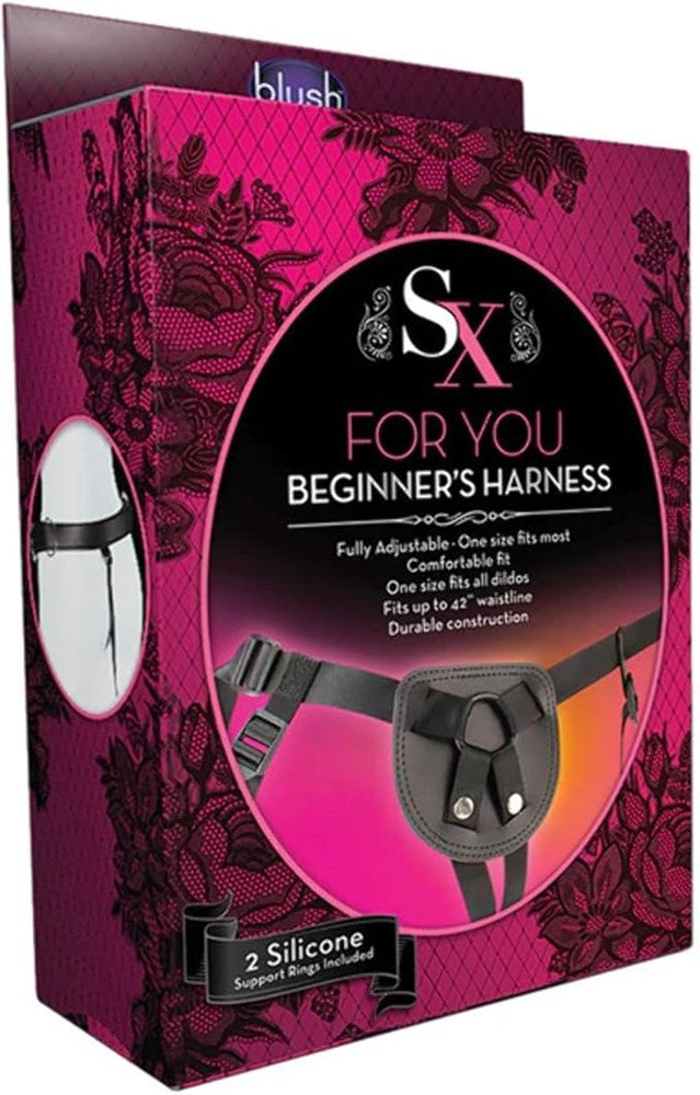 Blush Novelties SX For You Adjustable Strap On Harness Black - Strap On Sextoys