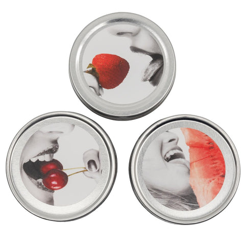 Edible Massage Candle Threesome Cherry, Strawberry & Melon - Sex Pheromones and Perfumes