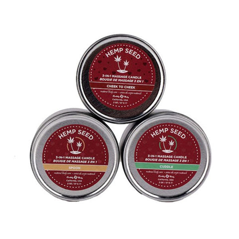 Hemp Seed Lovers Mini Scented Candles 3 Pack - Sex Pheromones and Perfumes
