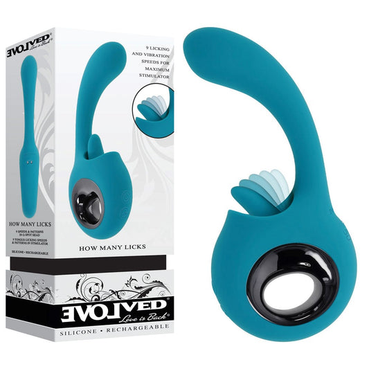 Evolved HOW MANY LICKS G Spot Vibrator With Flicking Stimulator Blue