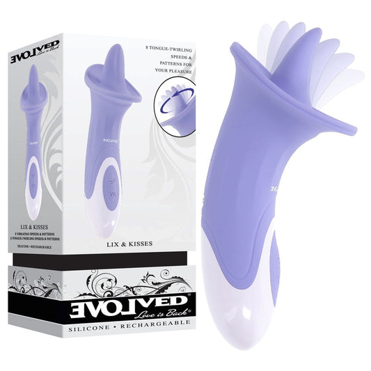 Evolved LIX & KISSES USB Rechargeable Flicking Tongue Vibrator Purple