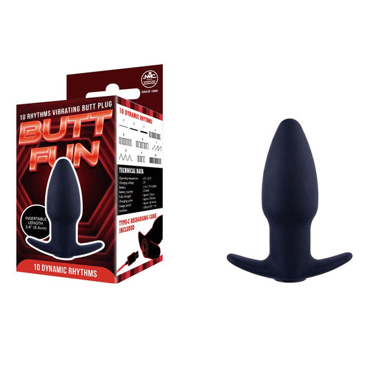 Excellent Power Butt Fun USB Rechargeable Butt Plug Black