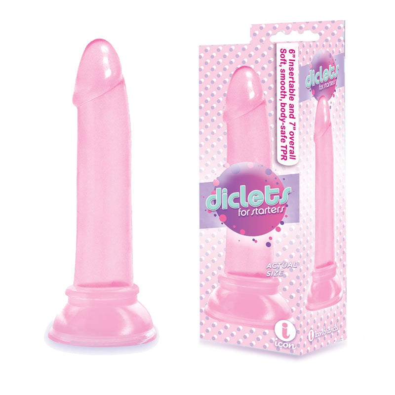 Icon Brands The 9s Diclets Realistic Dong 17.8cm Pink - Realistic Dildos
