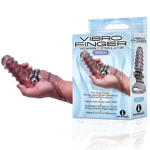The 9's VibroFinger, Ribbed Finger Stimulator Finger - Finger and Tongue Vibrators