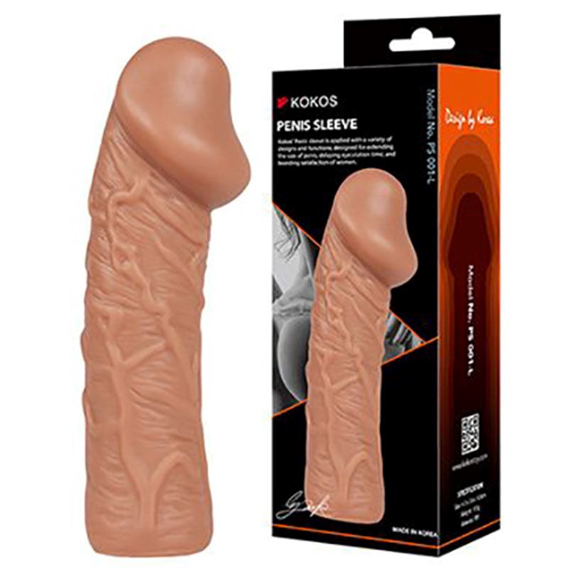 Kokos Mens Penis Extension Sleeve 1 Large Flesh - Penis Sleeves and Extenders