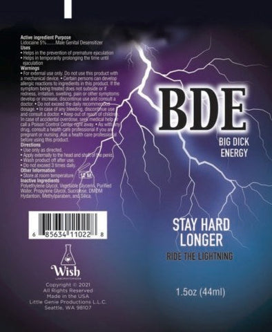 Big Dick Energy Stay Hard Male Delay Cream Tube - Delay and Excite Sprays