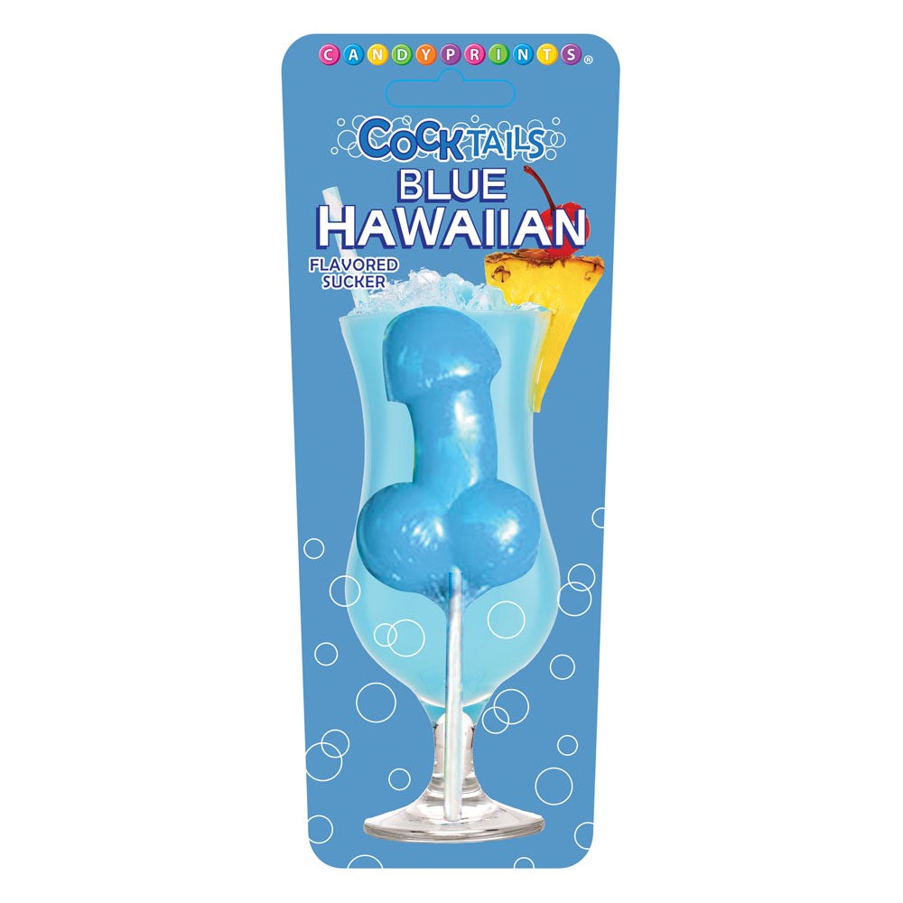 Little Genie Cocktail Suckers Blue Hawaiian Flavoured Dicky Lollypop - Party Gifts and Novelties