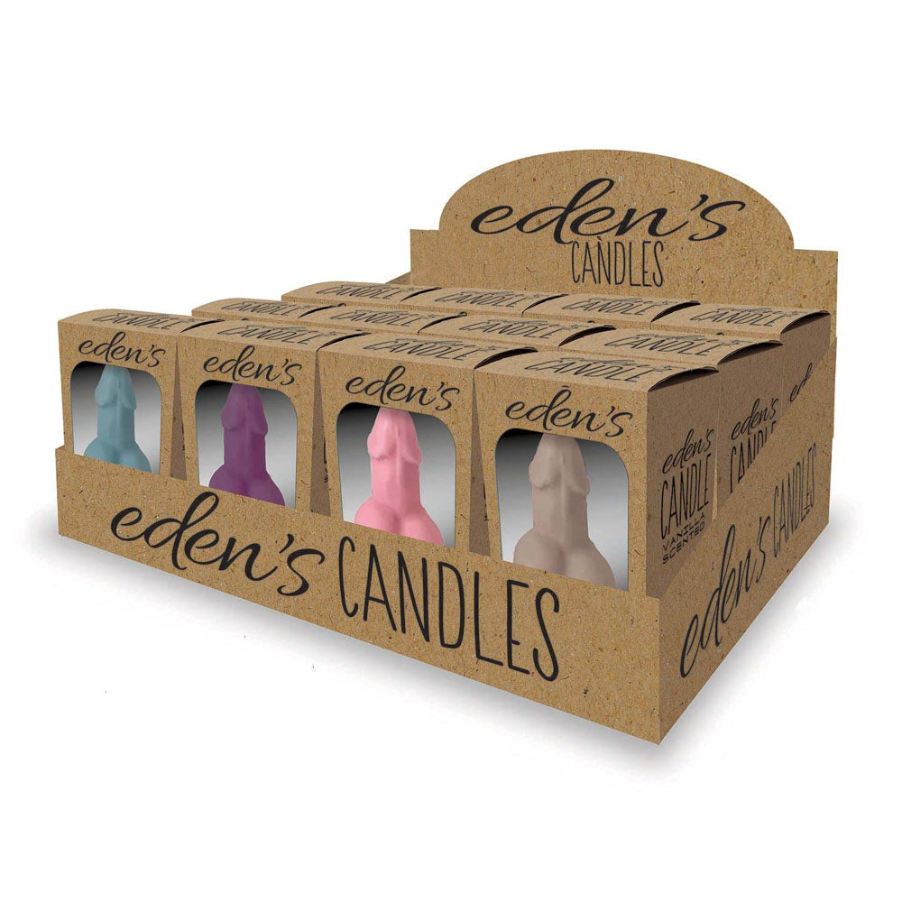 Little Genie Edens Coloured Vanilla Scented Candles Set of 12 - Party Gifts and Novelties
