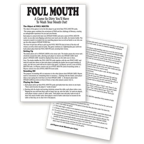 Foul Mouth Novelty Card Game by Little Genie - Sex Games, Coupons and Tricks