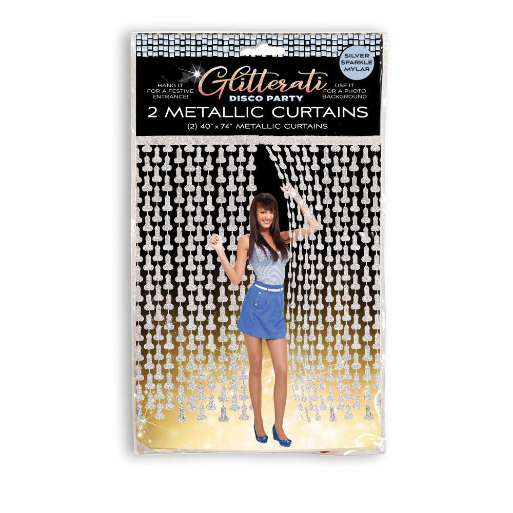 Little Genie Glitterati Penis Party Disco Metallic Curtain - Party Gifts and Novelties