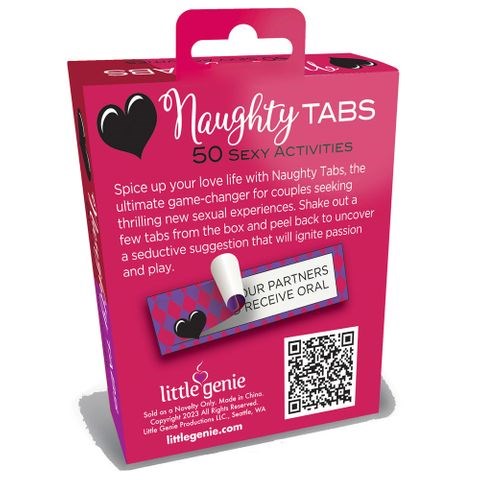Little Genie Naughty Tabs Set Of 50 Sexy Suggestions Adult Card Game - Party Gifts and Novelties