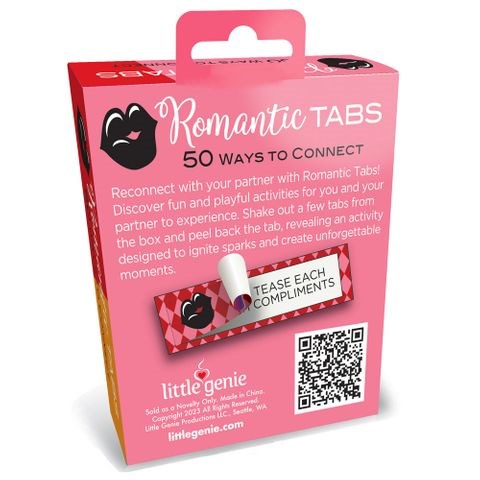 Little Genie Romantic Tabs Set Of 50 Romantic Suggestions Adult Card Game - Party Gifts and Novelties