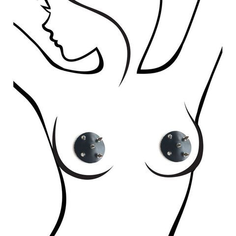 Little Genie Sexy AF Black Studded Reuseable Nipple Pasties - Breast and Nipple Toys