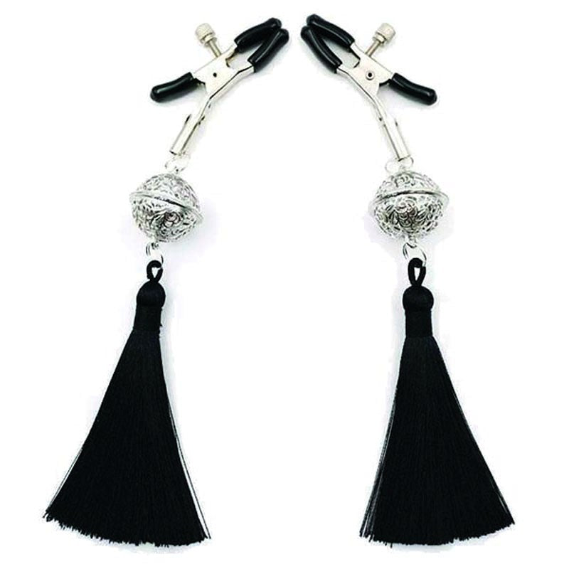 Little Genie Sexy AF Black Tassle Nipple Clamps - Nipple and Clit Clamps
