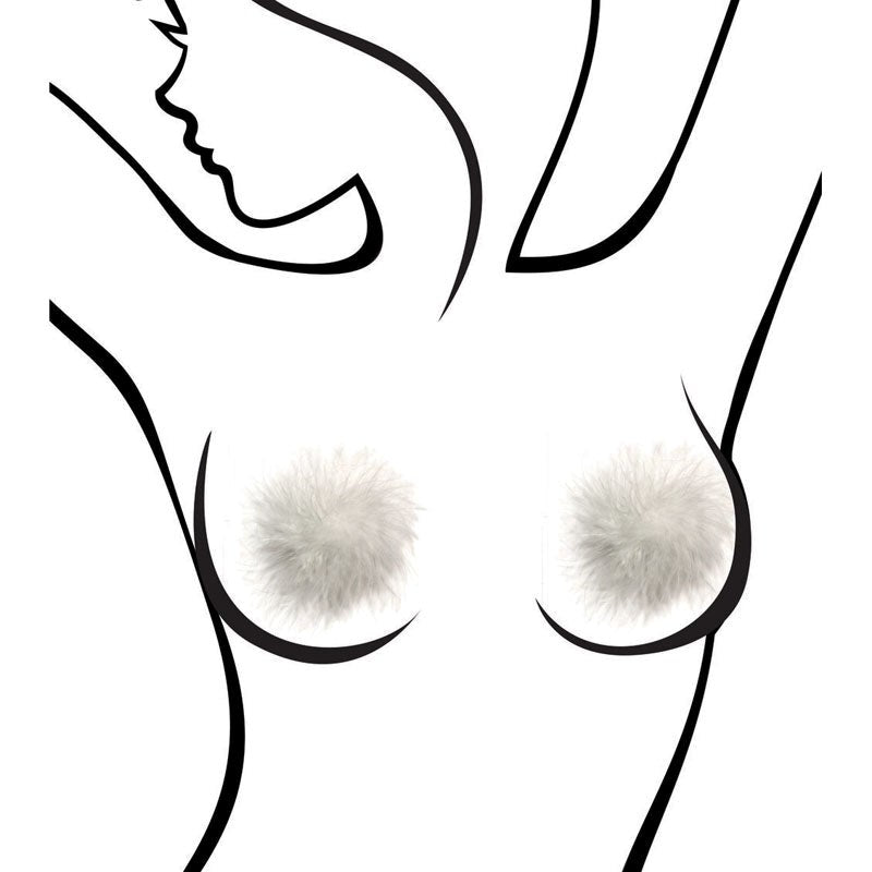 Little Genie Sexy AF Marabou Reuseable Nipple Pasties - Breast and Nipple Toys