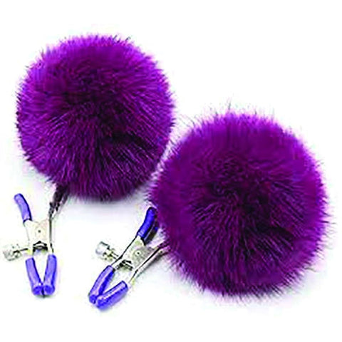 Sexy AF Puff Balls Nipple Couture Clamps by Little Genie - Nipple and Clit Clamps