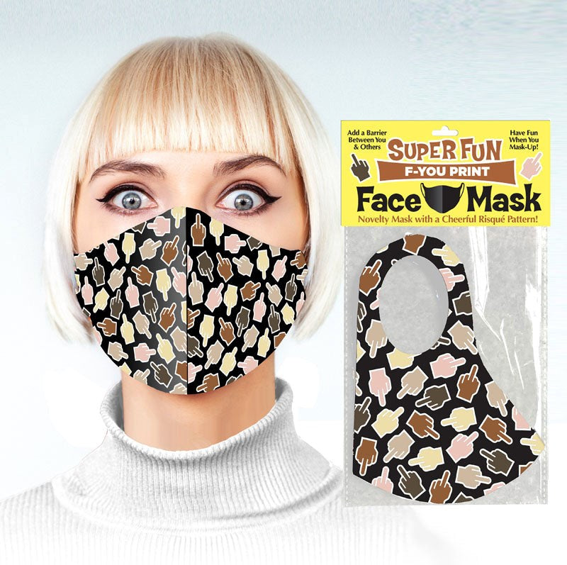 Little Genie Super Fun F U FINGER Novelty Face Mask - Masks And Blindfolds