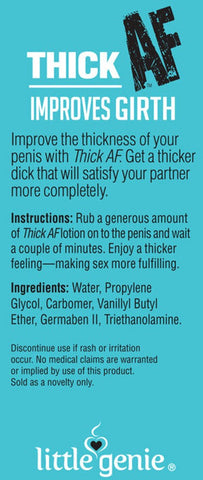 Thick AF Male Thick Dick Cream Bottle by Little Genie - Delay and Excite Sprays