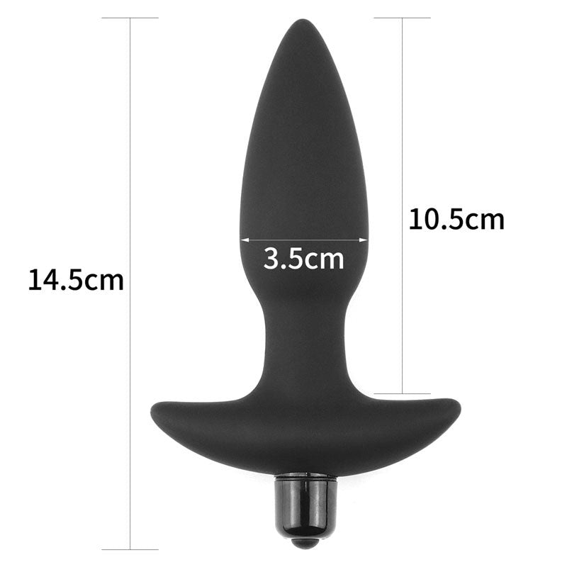 Lovetoy Anal Indulgence Collection Silicone Fantasy Vibrating Anal Plug Black - Butt Plugs