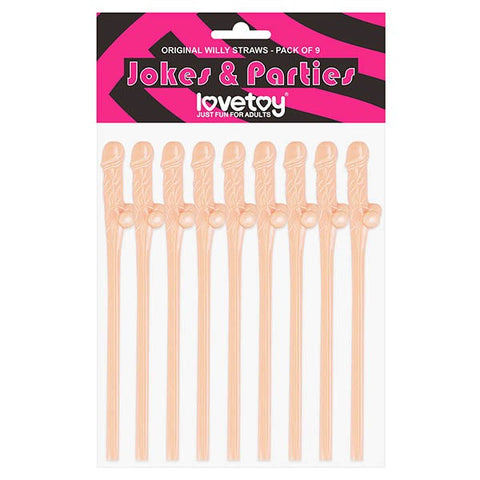 Jokes And Parties Original Willy Dicky Straws Flesh - Party Gifts and Novelties