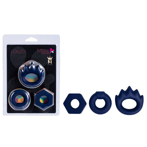 Maia LONZO Silicone Cock Rings Set of 3 by Maia Toys - Cock Ring Sets