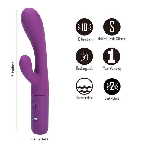 Maia RAYLA USB Rechargeable Rabbit Vibrator Purple - Rabbit Vibrators