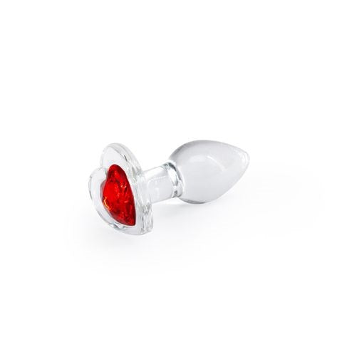 NS Novelties Crystal Desires Small Butt Plug With Red Heart Gem Base - Butt Plugs