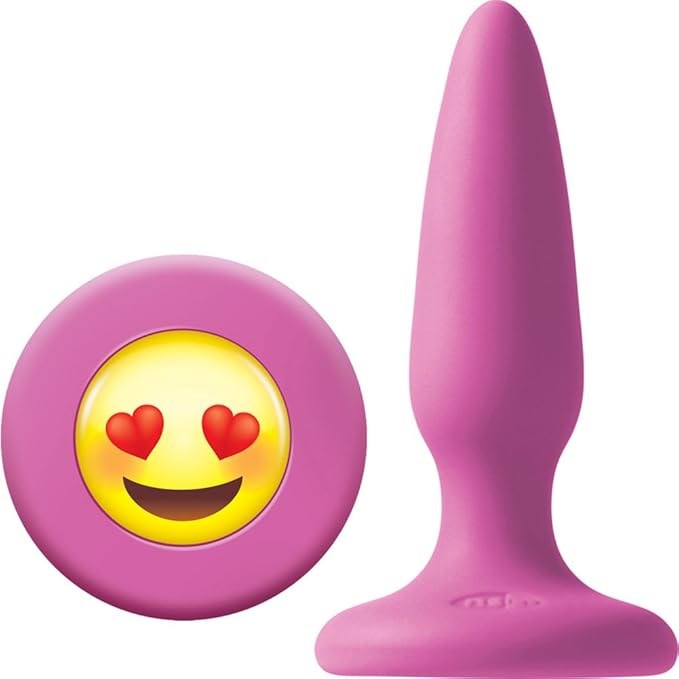 NS Novelties Mojis ILY Mini Butt Plug With Emoji Base Pink - Butt Plugs