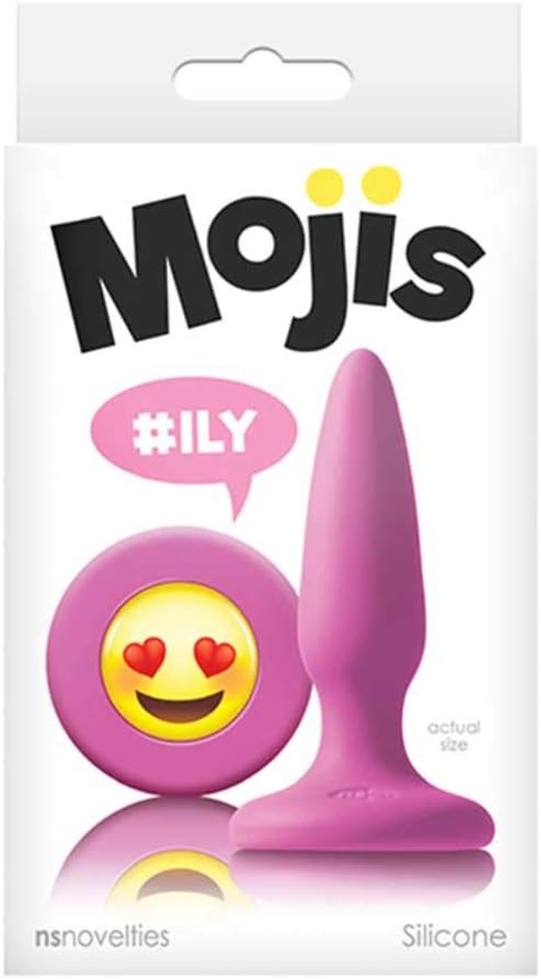 NS Novelties Mojis ILY Mini Butt Plug With Emoji Base Pink - Butt Plugs