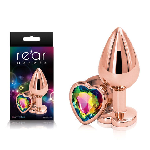 Rear Assets Heart Metal Butt Plug with Heart Gem Base - Butt Plugs