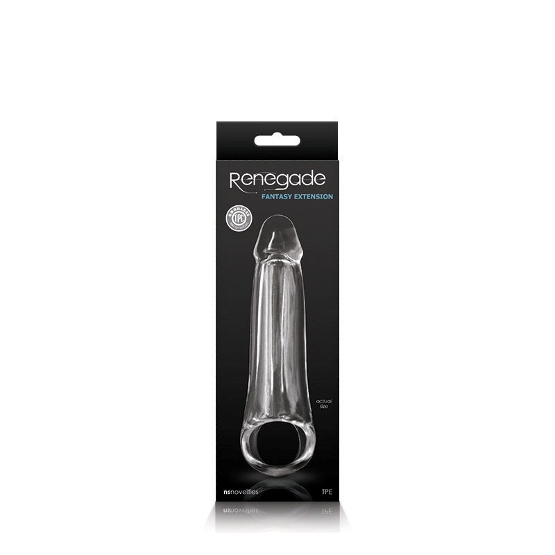 NS Novelties Renegade Fantasy Extension Small Penis Extension Sleeve Clear - Penis Sleeves and Extenders