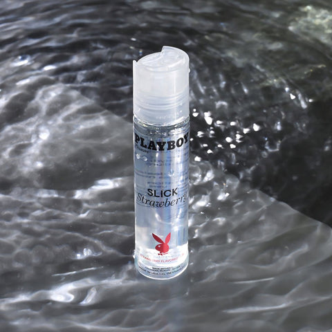 Playboy Pleasure SLICK Strawberry Lubricant Bottle - Water Based Lubes