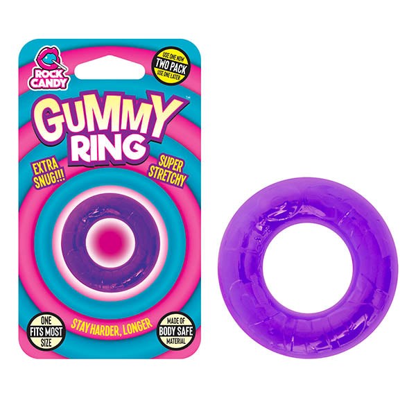 Rock Candy Gummy Stretchy Cock Rings Set Purple - Stretchy Cock Rings