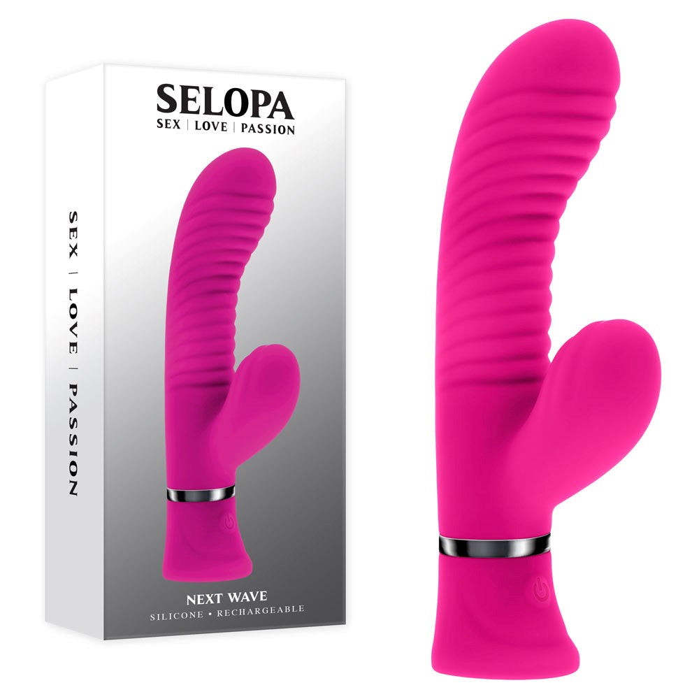 Selopa NEXT WAVE USB Rechargeable Dual Rabbit Vibrator Pink - Rabbit Vibrators