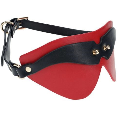 Shots Toys OUCH Milan Collection BDSM Play Blindfold Black / Red - Masks And Blindfolds
