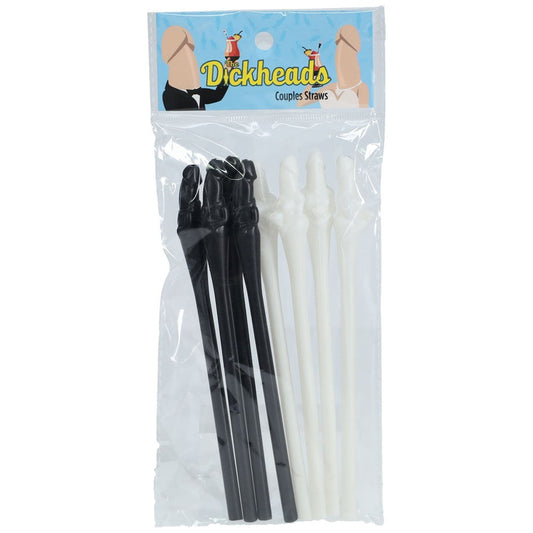 Shots Toys S LINE The Dickheads Couples Novelty Straws Black/White