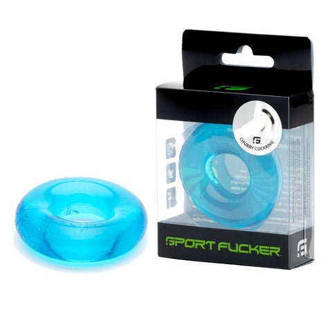 Super Stretchy Ice Blue Rubber Cock Ring by Sport Fucker - Stretchy Cock Rings