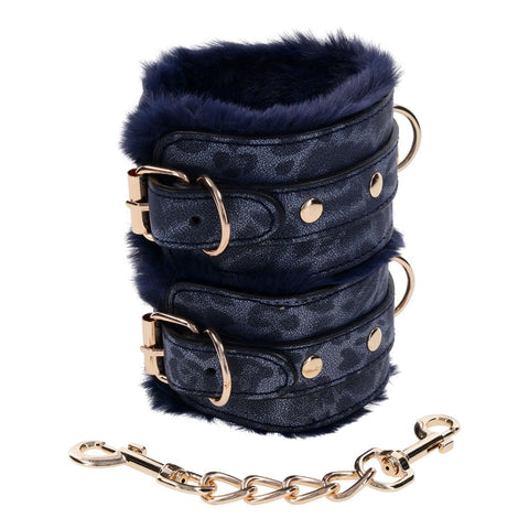 Sex and Mischief Cougar Fur Handcuffs Restraints - Cuffs And Restraints