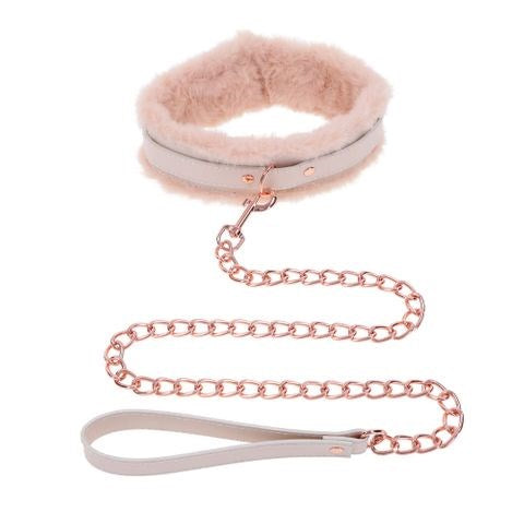 Peaches N CreaMe Fur Collar & Leash by Sportsheets - Collars and Leads