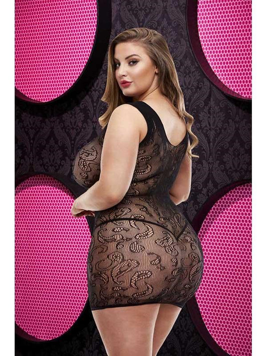 Lapdance Lingerie Lace Mini Womens Dress LC 63 XL BX Black