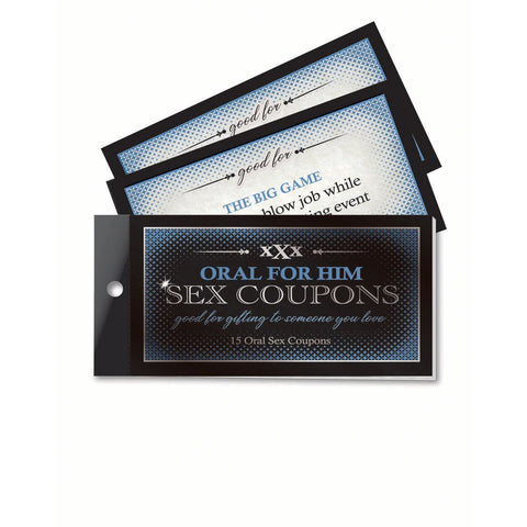 Oral For Him Sex Coupons Set of 15 Coupons by Little Genie - Sex Games, Coupons and Tricks