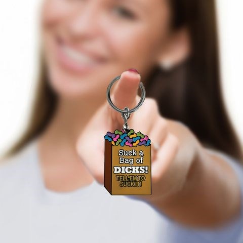 Super Fun Key Chain Suck A Bag Novelty Keychain Party Gift - Party Gifts and Novelties