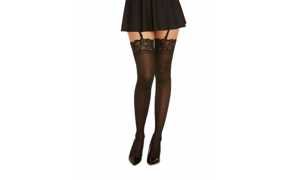 Dreamgirl Womens Thigh High Sheer Lace Stockings - Hosiery